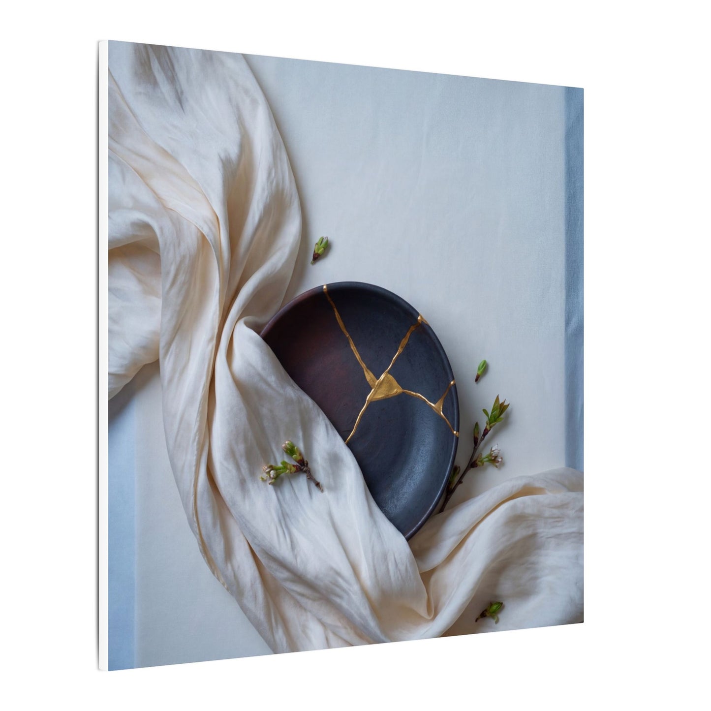 Ma Silk Drape Canvas Art - Kintsugi Gold Repair