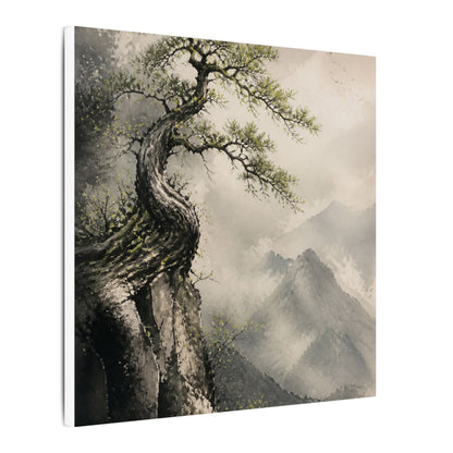Spring Pine Tree Watercolor Canvas Art | Warm Decor