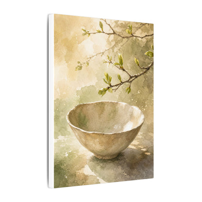 Warm Ceramic Bowl Canvas Art - Watercolor Japandi