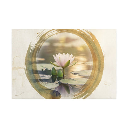 Peaceful Lotus Flower Canvas Art - Enso Zen