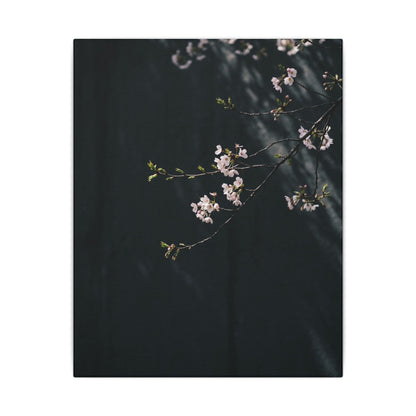 Cherry Blossom Spring Canvas Art | Dark Japandi Sophisticated Design