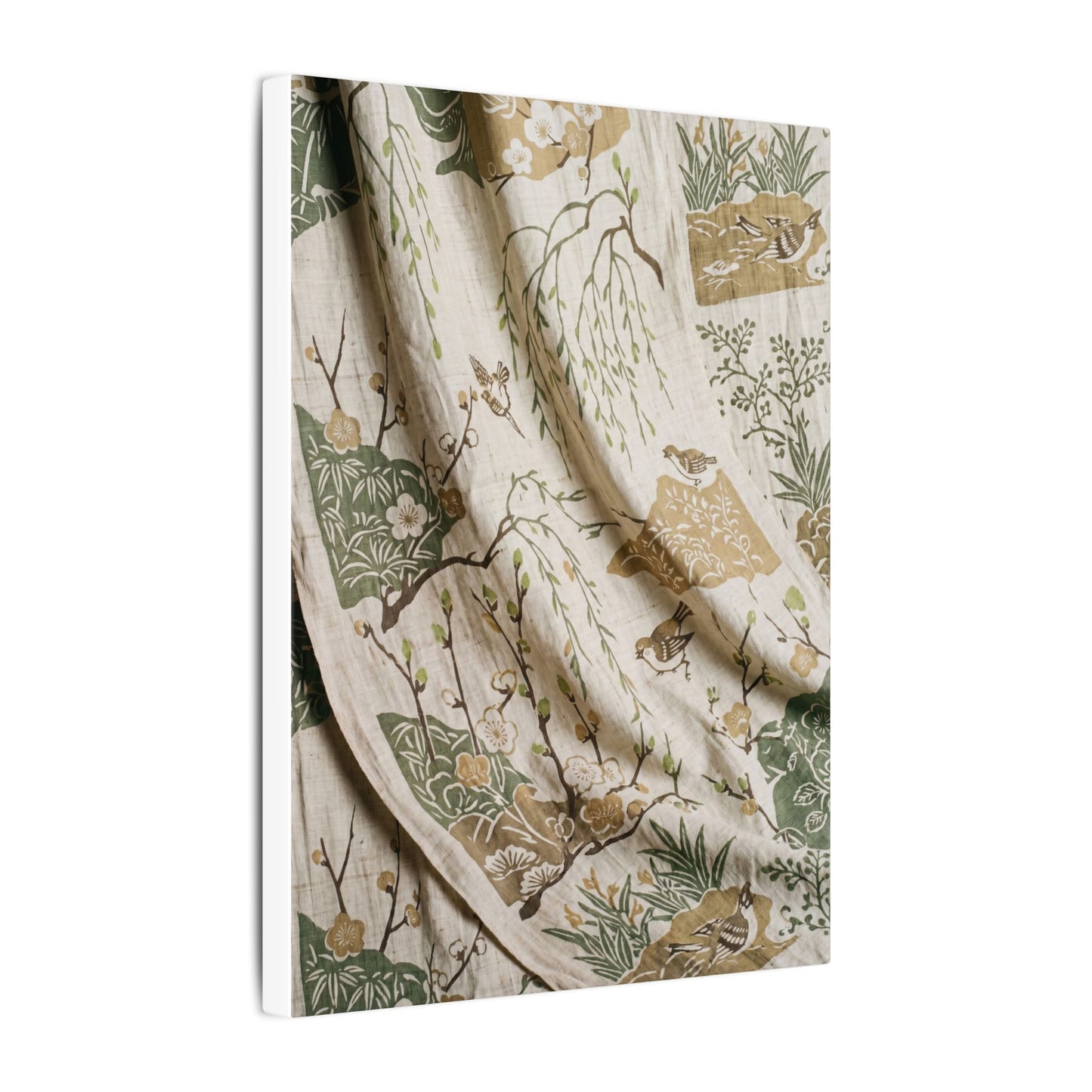 Silk Drape Canvas Art | Spring Japandi Japanese Pattern Art