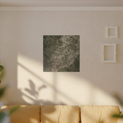 Neutral Shadow Play Canvas Art - Japanese Pattern Japandi
