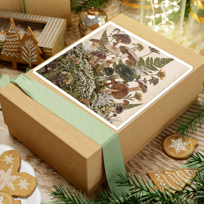 Winter Wild Mushrooms Herbarium Sticker | Rustic Decor
