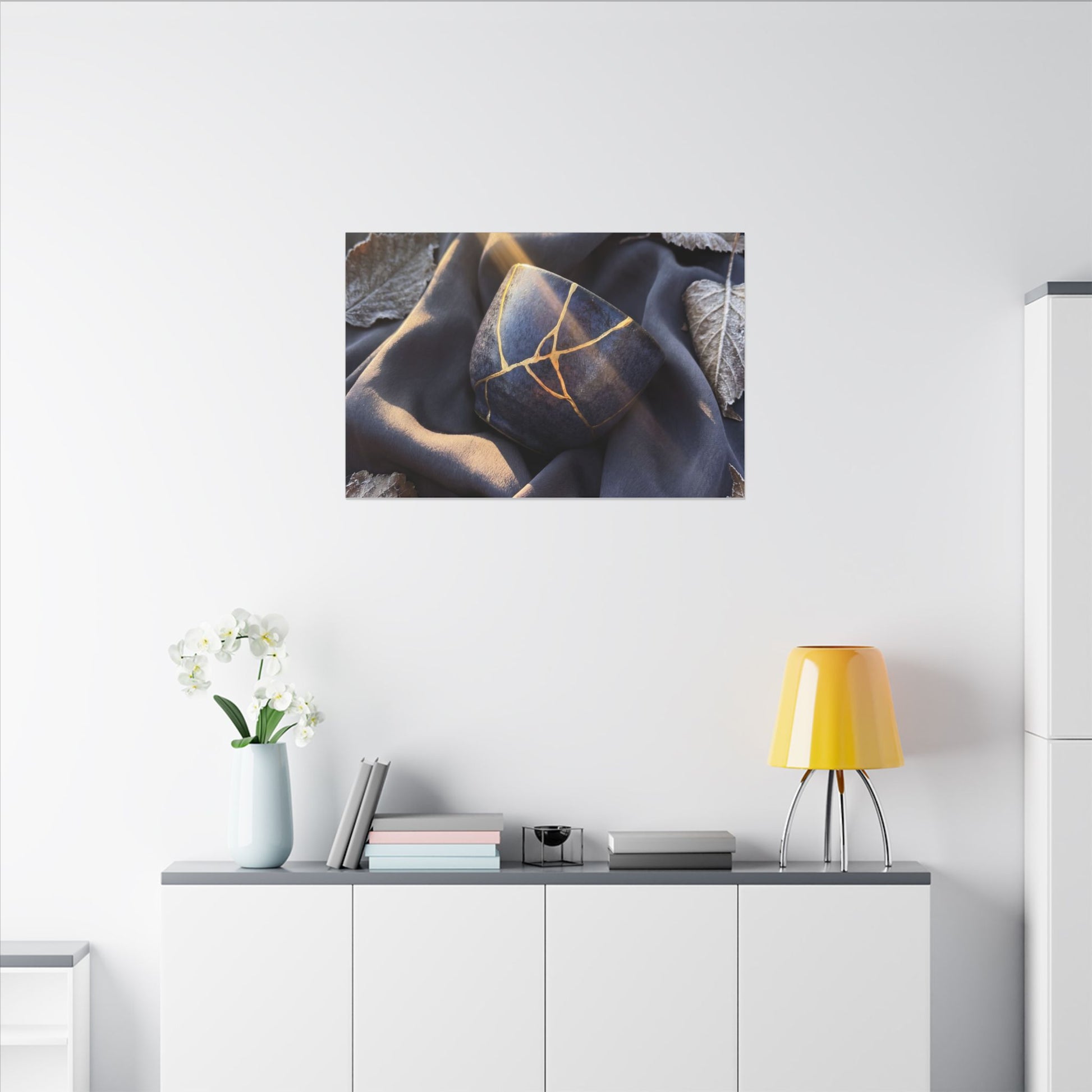 Winter Silk Drape Gold Repair Canvas Art | Artful Decor Art Print