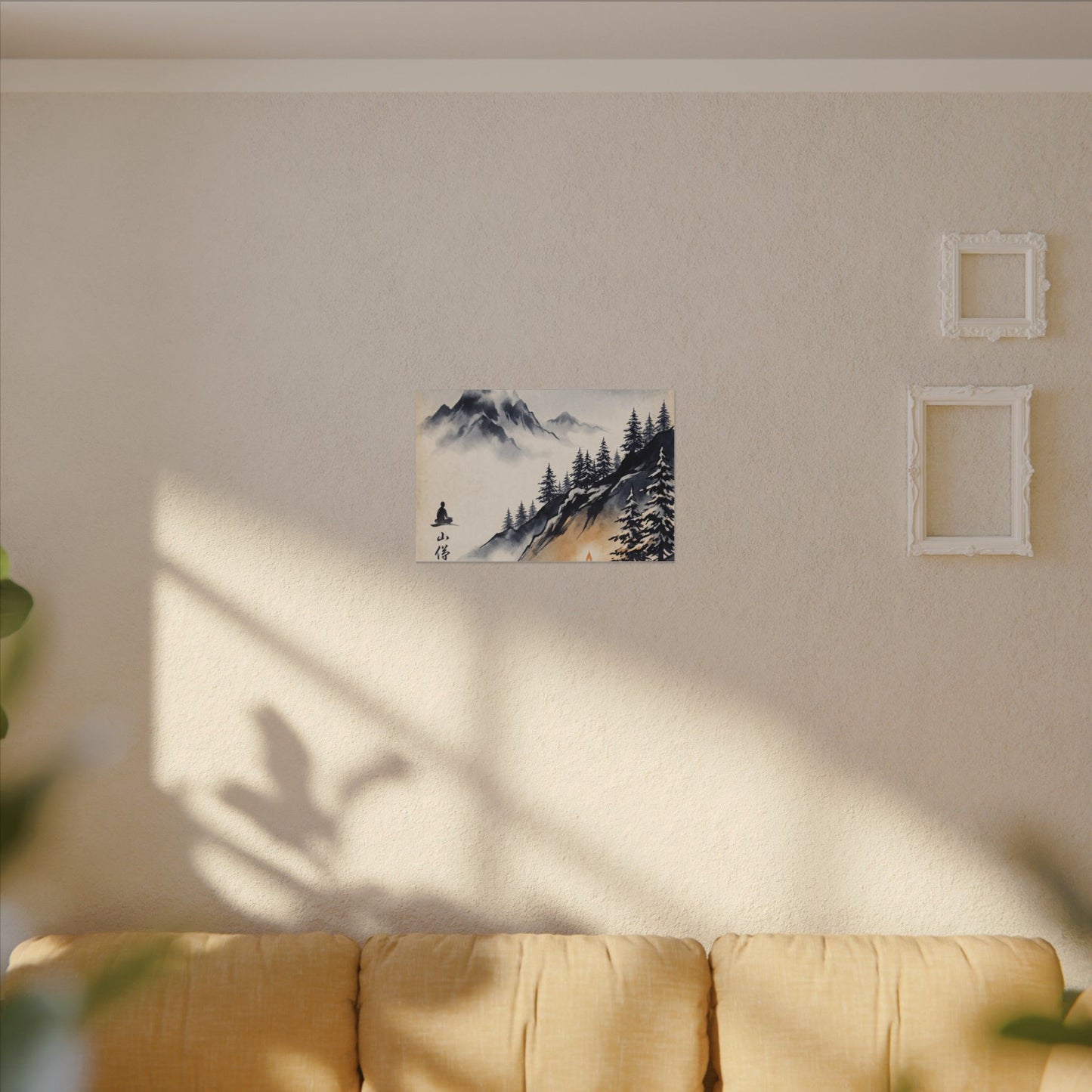 Mountain Mist Canvas Art | Winter Zen Ukiyo E Inspired Art