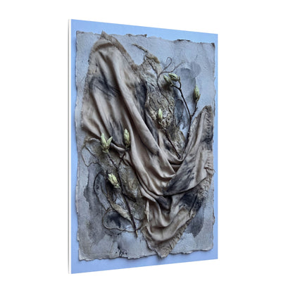 Japandi Silk Drape in Moonlight | Texture Canvas Art