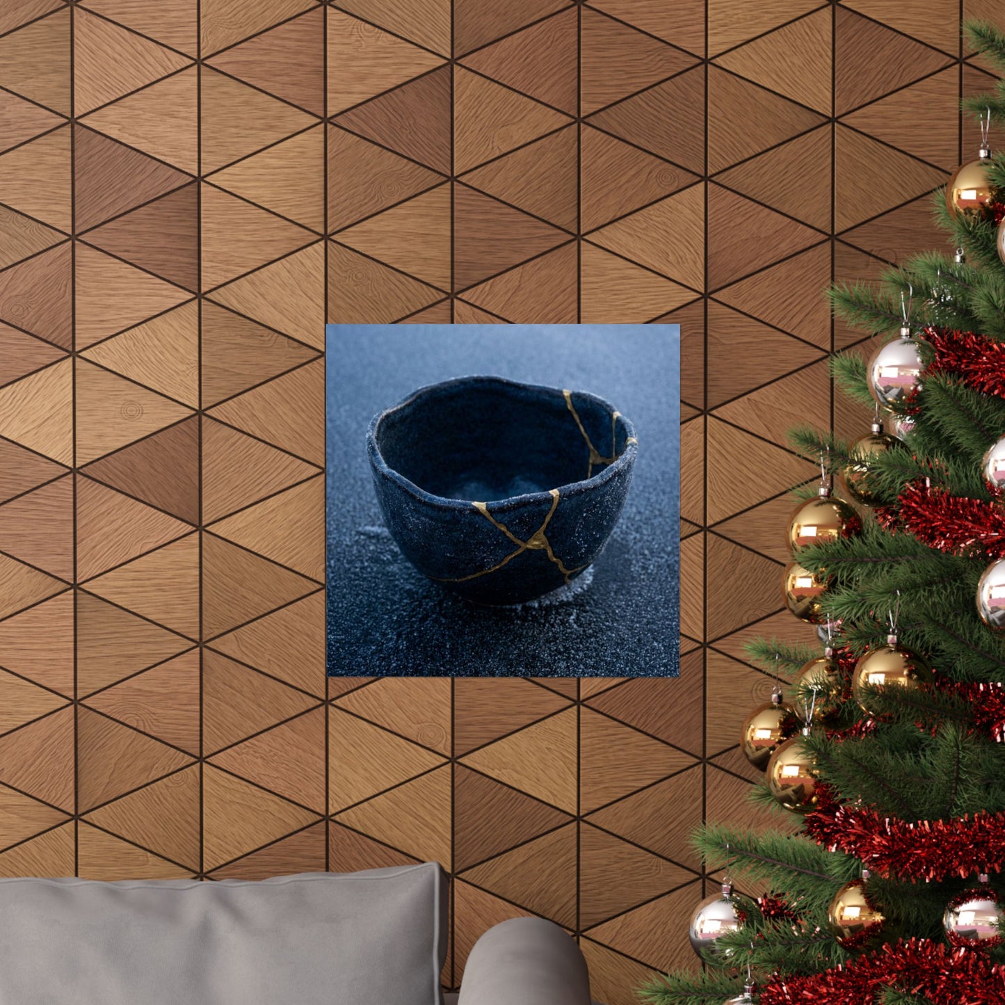 Ceramic Bowl Gold Repair Wall Art Print | Artful Kintsugi Art