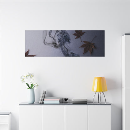 Dark Japandi Incense Smoke in Dawn | Moody Minimal Canvas Art