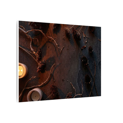 Dried Flowers Canvas Art | Winter Dark Japandi Moody Minimal Art