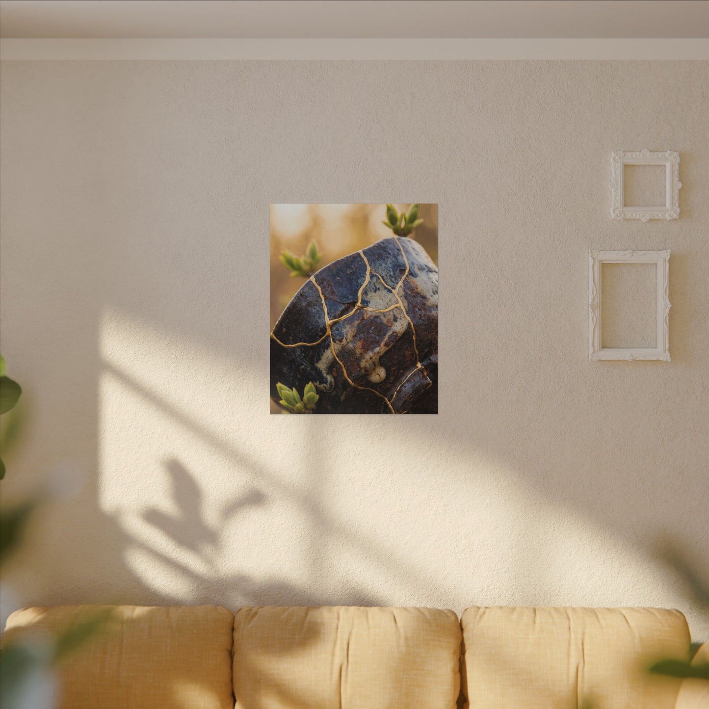 Fukinsei Rust Patina Canvas Art - Kintsugi Gold Repair