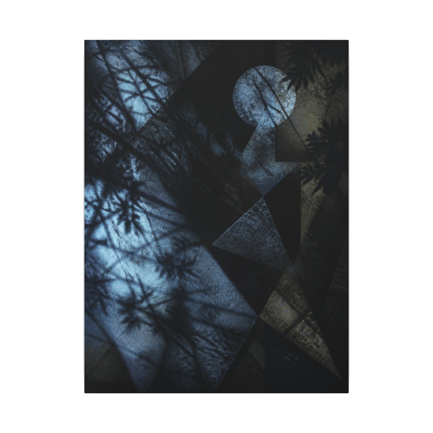 Shadow Play Winter Canvas Art | Dark Japandi Luxurious Design