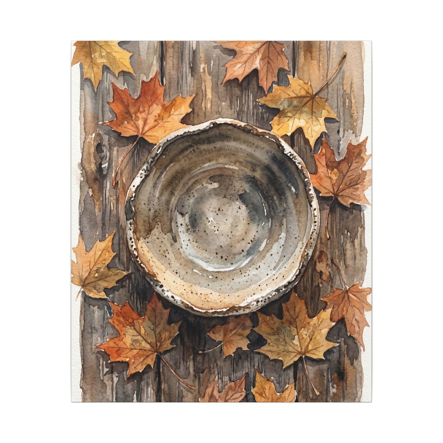 Ma Ceramic Bowl Canvas Art - Japandi Watercolor