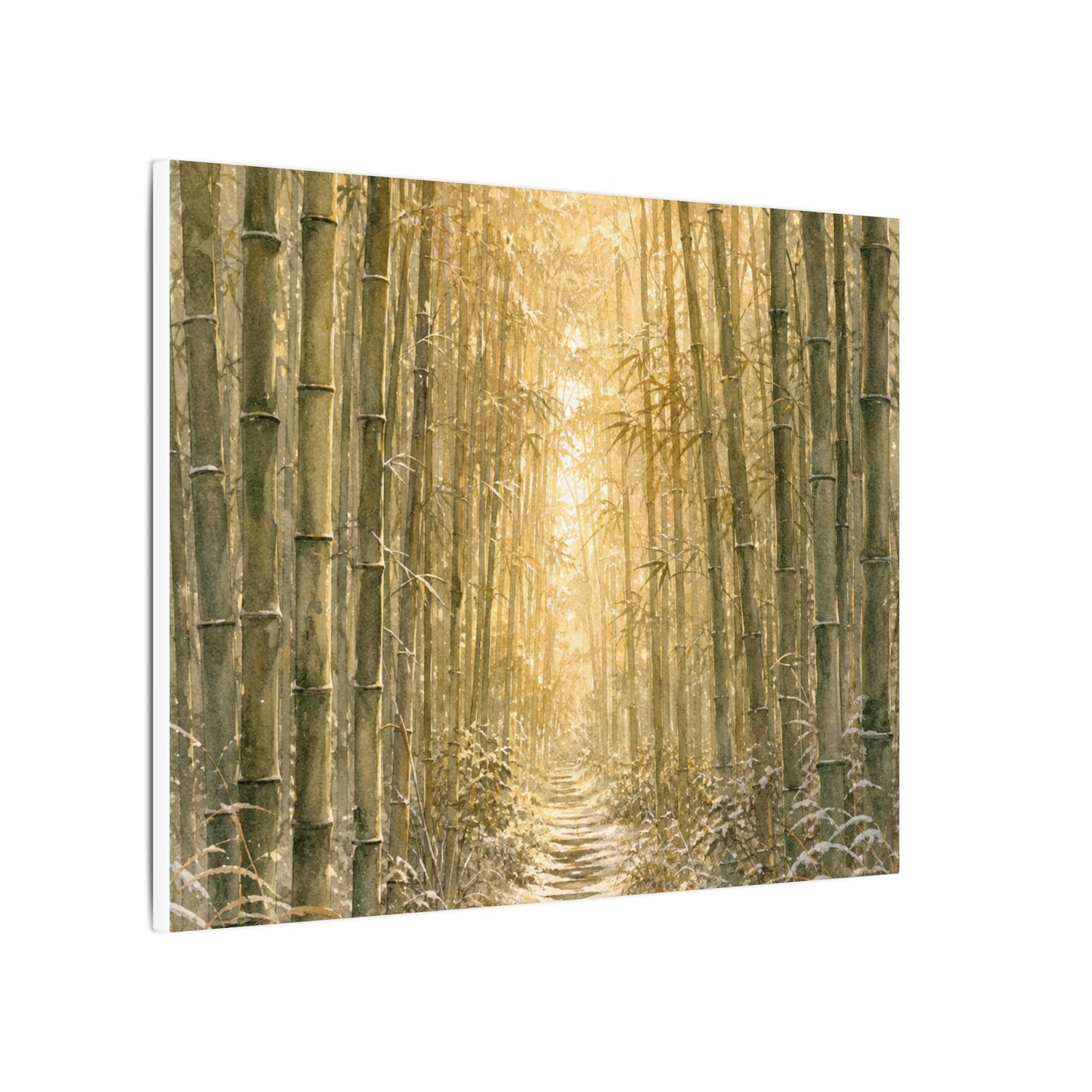 Bamboo Grove Winter Canvas Art | Japandi Elegant Design