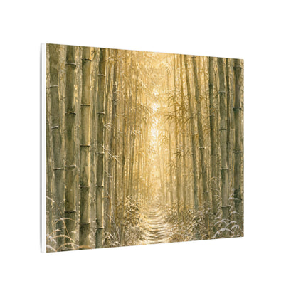 Bamboo Grove Winter Canvas Art | Japandi Elegant Design
