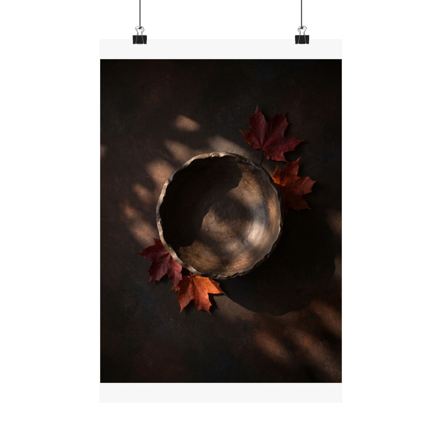 Ceramic Bowl Wall Art Print | Autumn Dark Japandi Dark Texture Art Art Print