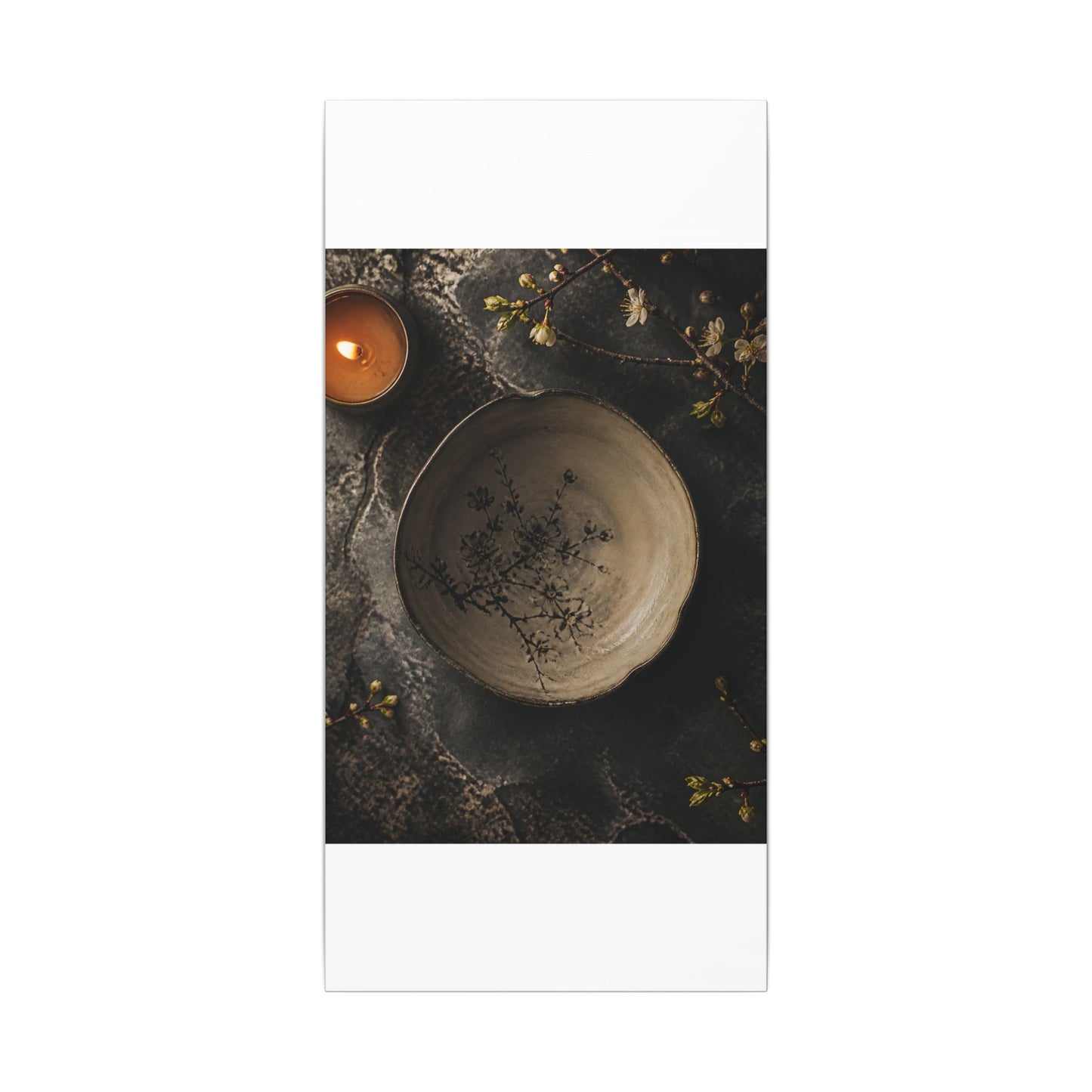 Ceramic Bowl Spring Canvas Art | Japandi Earthy Design
