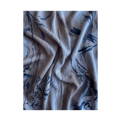 Silk Drape Wall Art Print | Winter Japandi Japanese Pattern Art