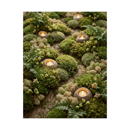 Mono No Aware Moss Close Up Wall Art Print - Japandi Japanese Pattern