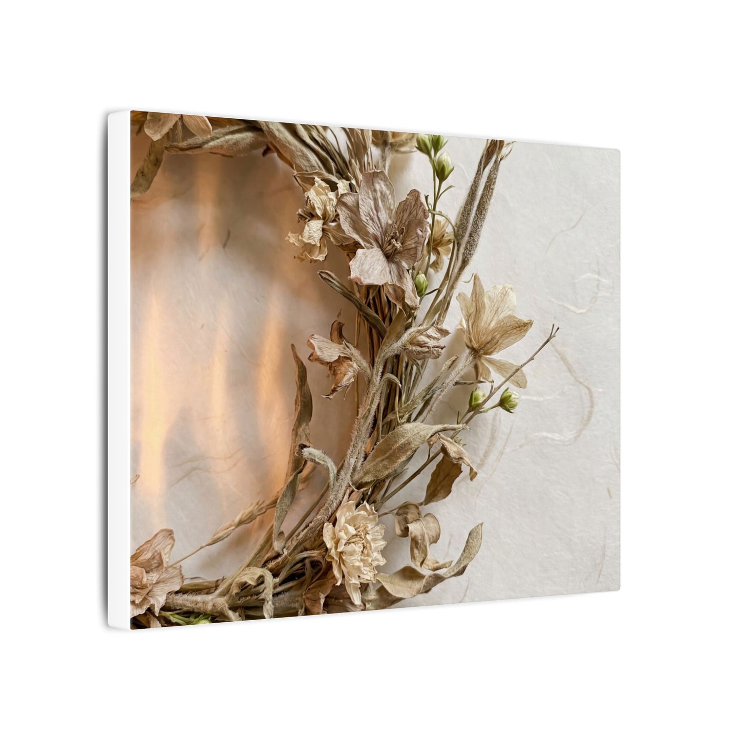 Dried Flowers Japanese Pattern Canvas Art | Neutral Japandi Art