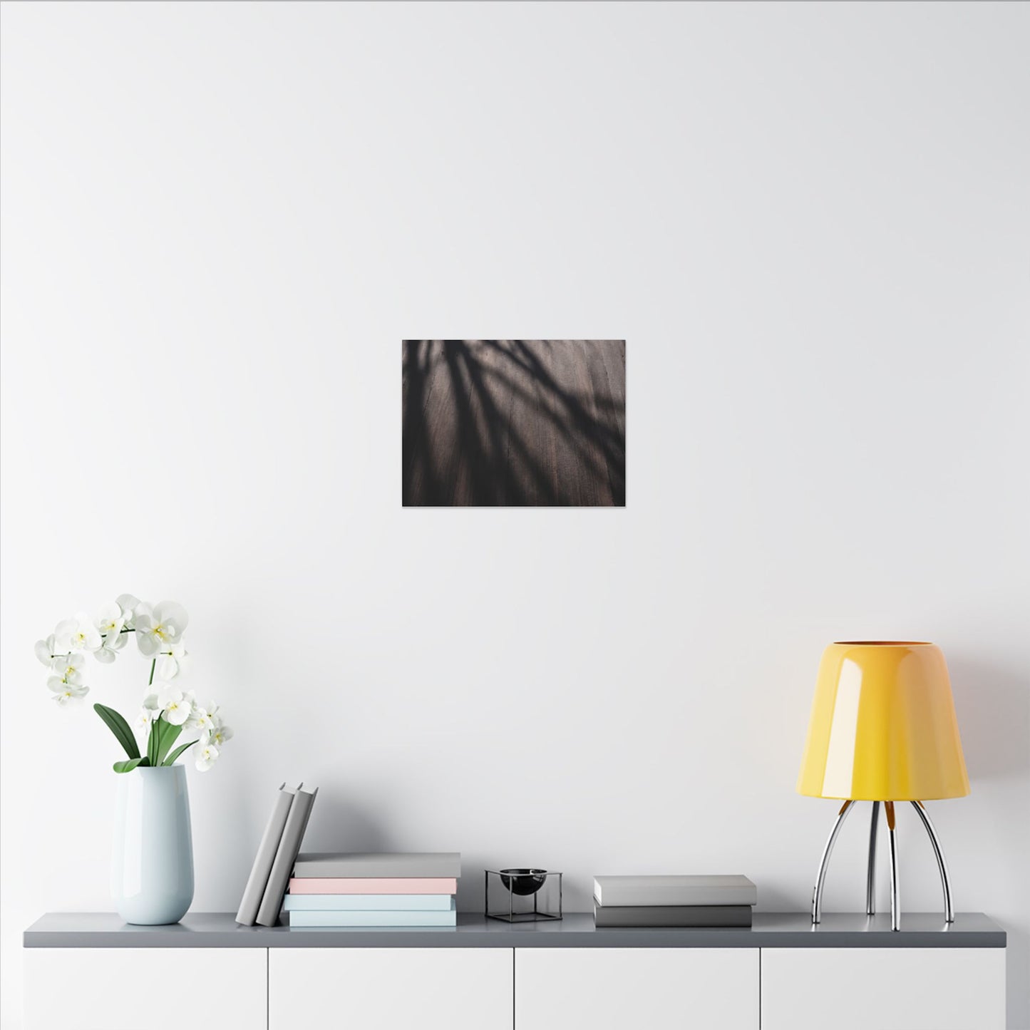 Dark Japandi Shadow Play in Dawn | Moody Minimal Canvas Art