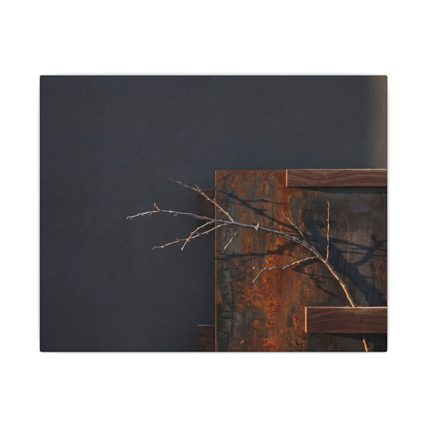 Ma Rust Patina Canvas Art - Dark Japandi Dark Texture