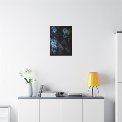 Shadow Play Winter Canvas Art | Dark Japandi Luxurious Design