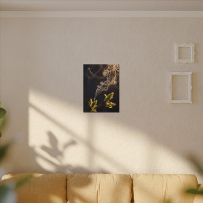 Incense Smoke Spring Canvas Art | Dark Japandi Atmospheric Design