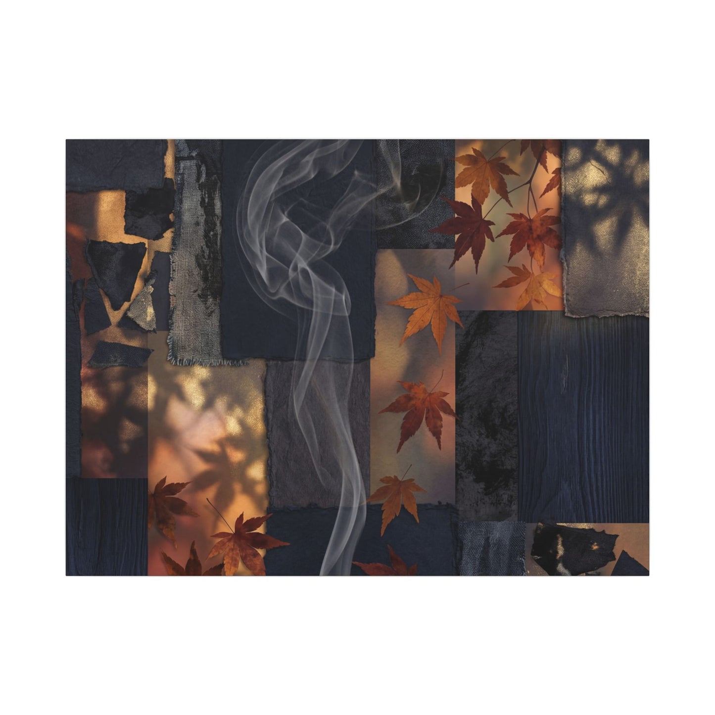 Autumn Incense Smoke Dark Texture Canvas Art | Sophisticated Decor Art Print