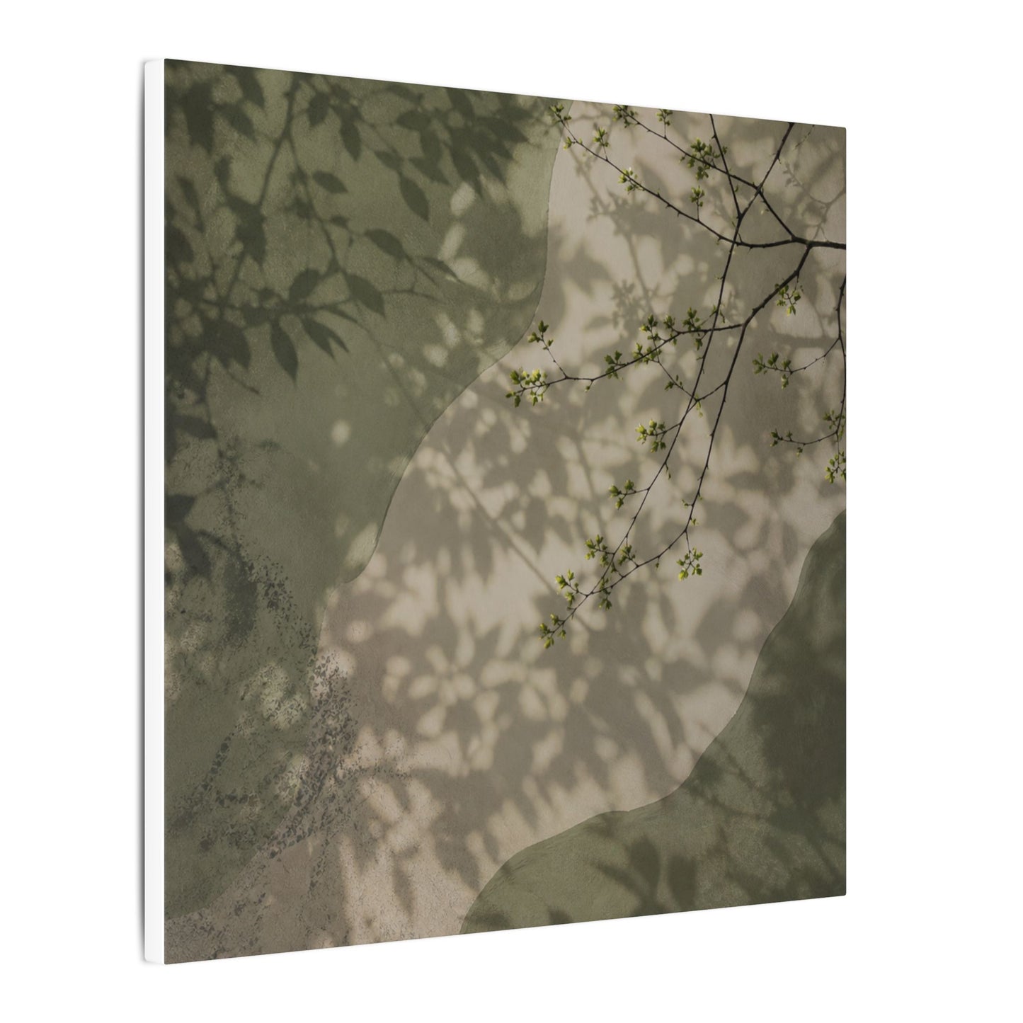 Neutral Shadow Play Canvas Art - Japanese Pattern Japandi