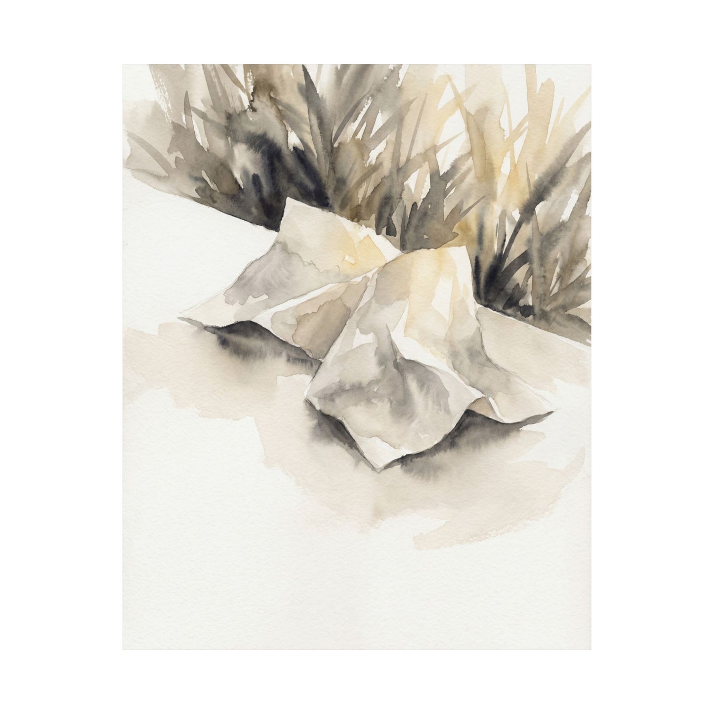 Summer Paper Fold Watercolor Wall Art Print | Warm Decor
