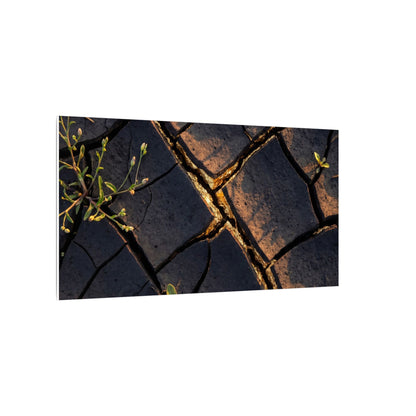 Kintsugi Cracked Earth in Golden Hour | Gold Vein Canvas Art