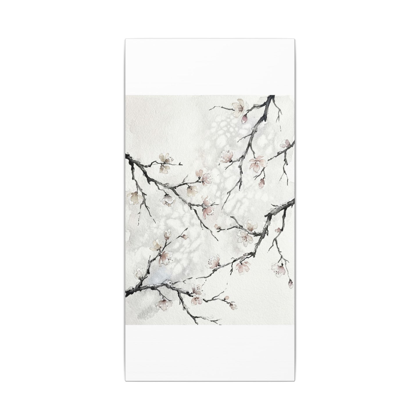 Cherry Blossom Canvas Art | Winter Japandi Watercolor Art