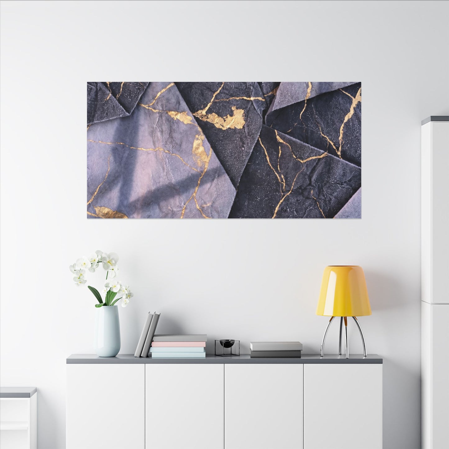 Seijaku Paper Fold Canvas Art - Kintsugi Gold Vein