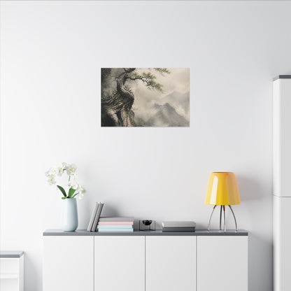 Spring Pine Tree Watercolor Canvas Art | Warm Decor