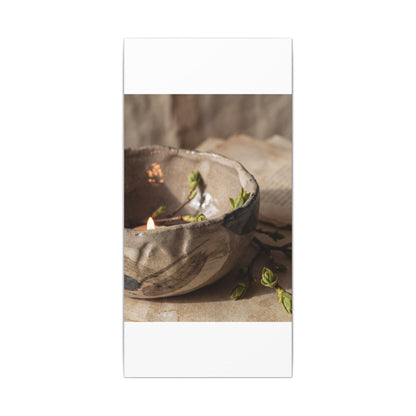 Candlelight Ceramic Bowl Canvas Art - Japandi Ma