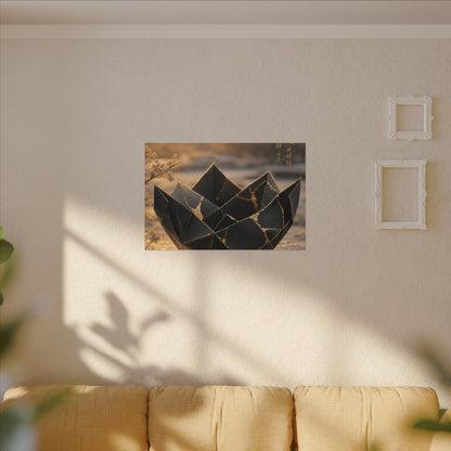 Kintsugi Paper Fold in Golden Hour | Gold Repair Canvas Art