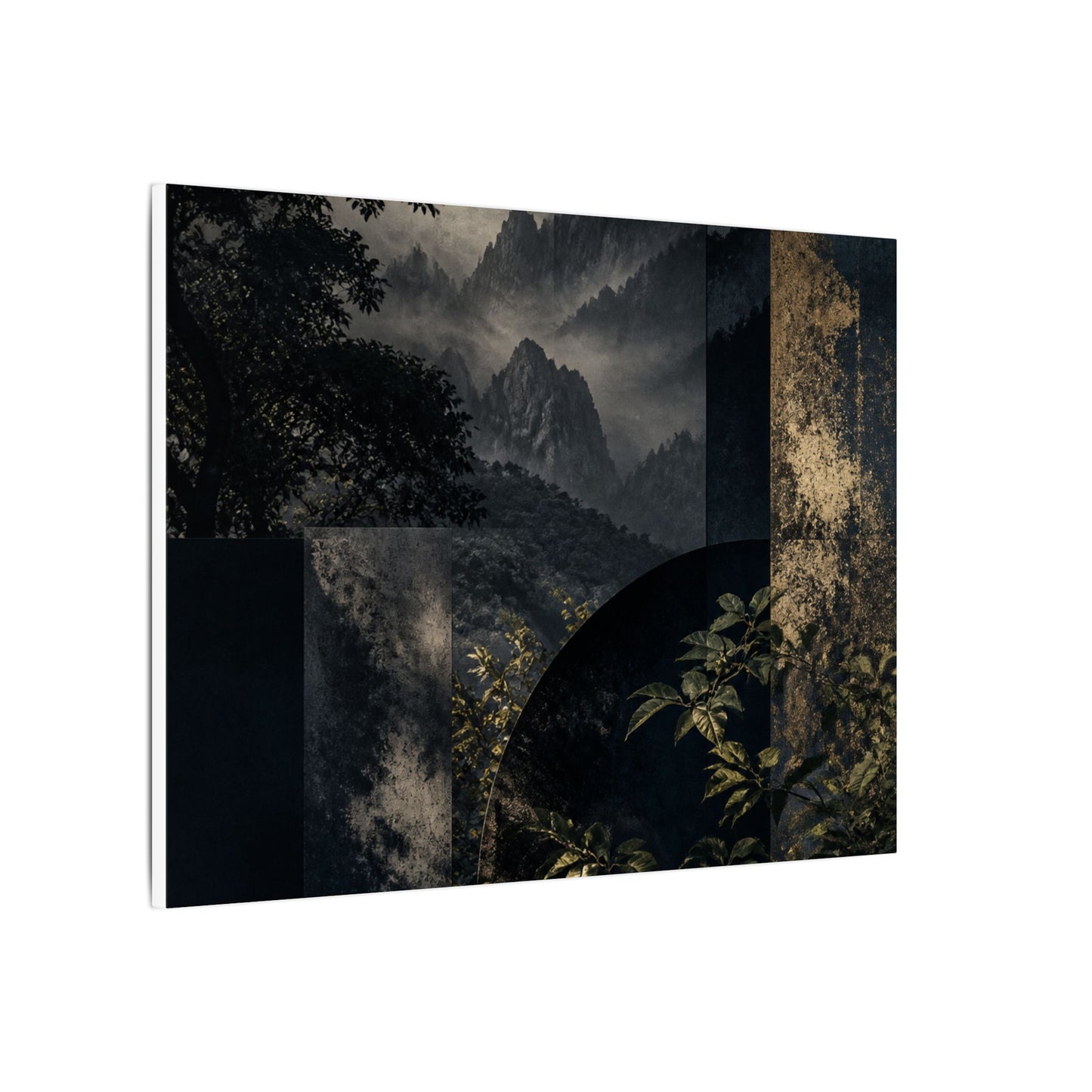 Mountain Mist Summer Canvas Art | Dark Japandi Atmospheric Design