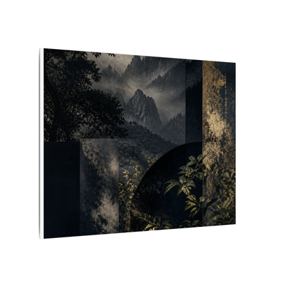 Mountain Mist Summer Canvas Art | Dark Japandi Atmospheric Design
