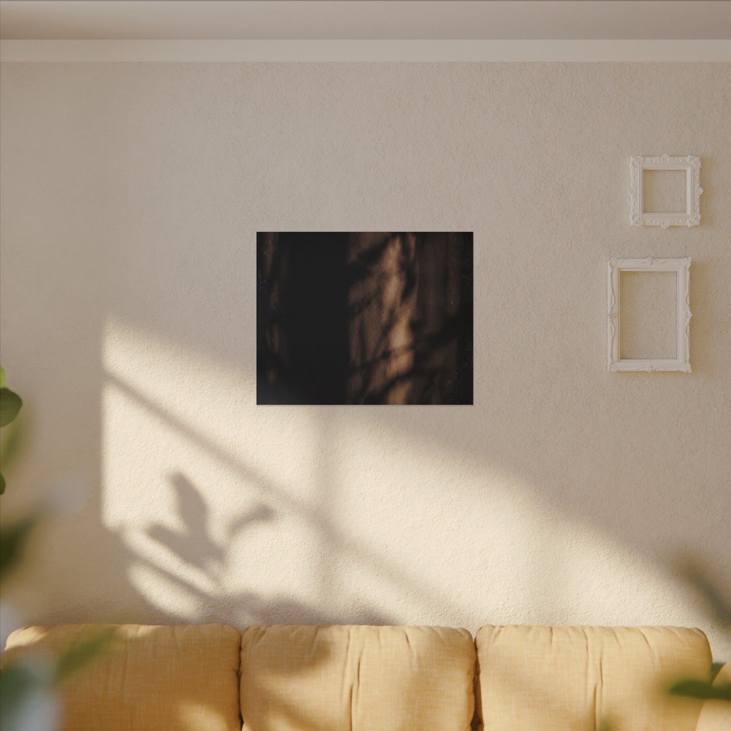 Winter Shadow Play Moody Minimal Canvas Art | Luxurious Decor