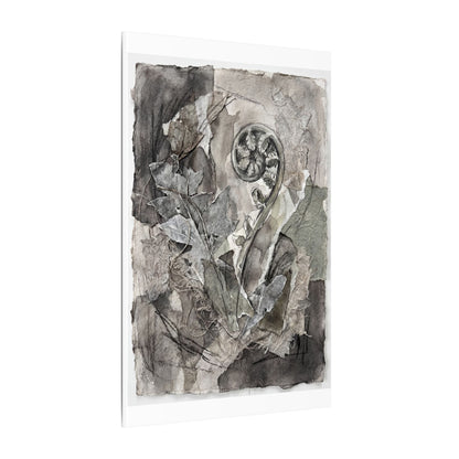 Japandi Fern Unfurling in Overcast | Texture Canvas Art