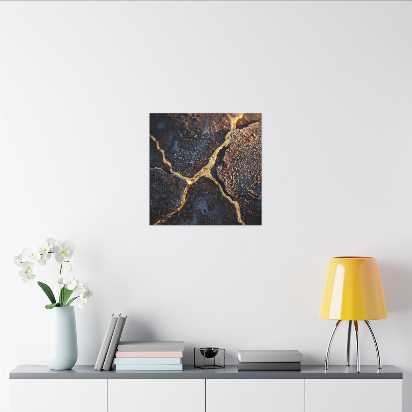 Winter Rust Patina Gold Vein Canvas Art | Resilient Decor