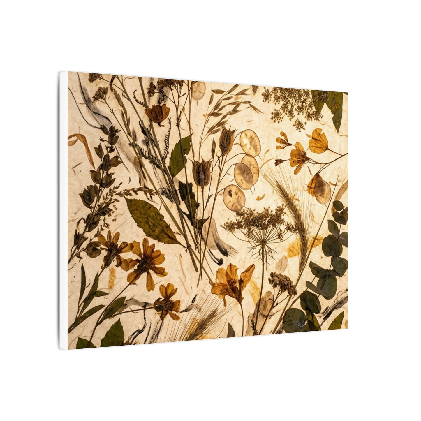 Dried Flowers Summer Canvas Art | Japandi Neutral Design
