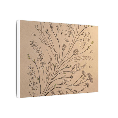 Dried Flowers Canvas Art | Spring Japandi Minimal Line Art