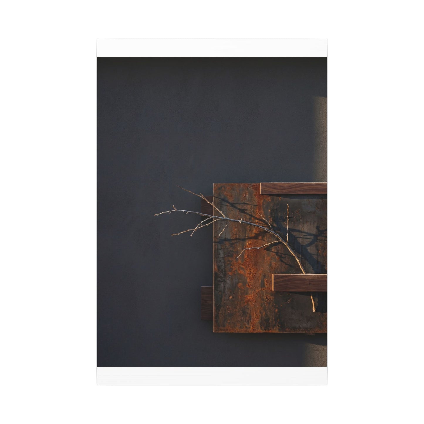 Ma Rust Patina Canvas Art - Dark Japandi Dark Texture