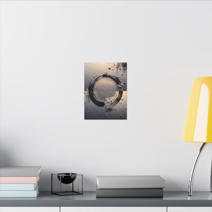 Winter Water Ripple Enso Canvas Art | Tranquil Decor