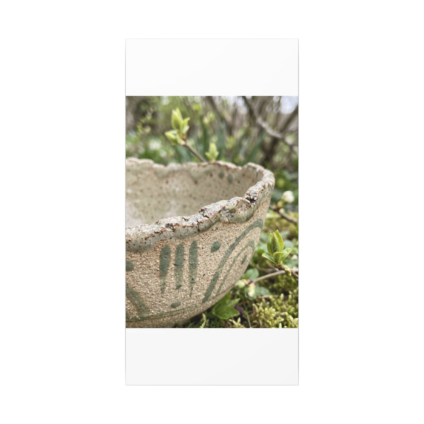Elegant Ceramic Bowl Canvas Art - Japanese Pattern Japandi