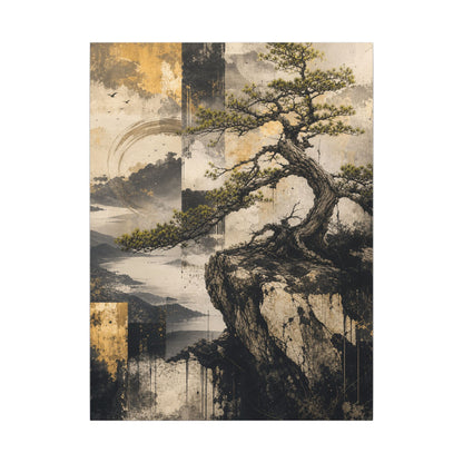 Golden Hour Pine Tree Canvas Art - Japandi Datsuzoku