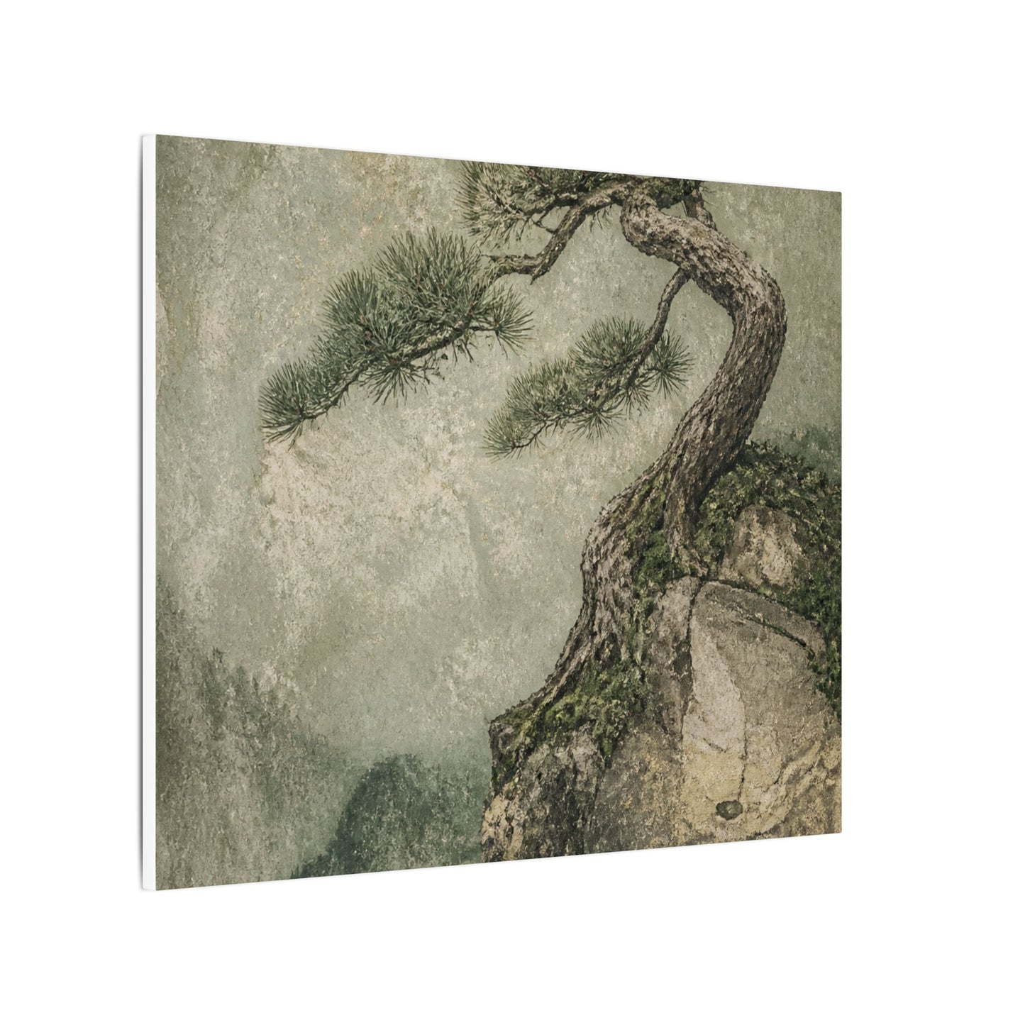 Fukinsei Pine Tree Canvas Art - Japandi Texture