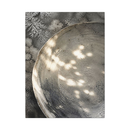 Ceramic Bowl Watercolor Canvas Art | Warm Japandi Art